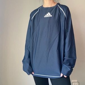 Navy Adidas Logo Athletic Long Sleeve Shirt